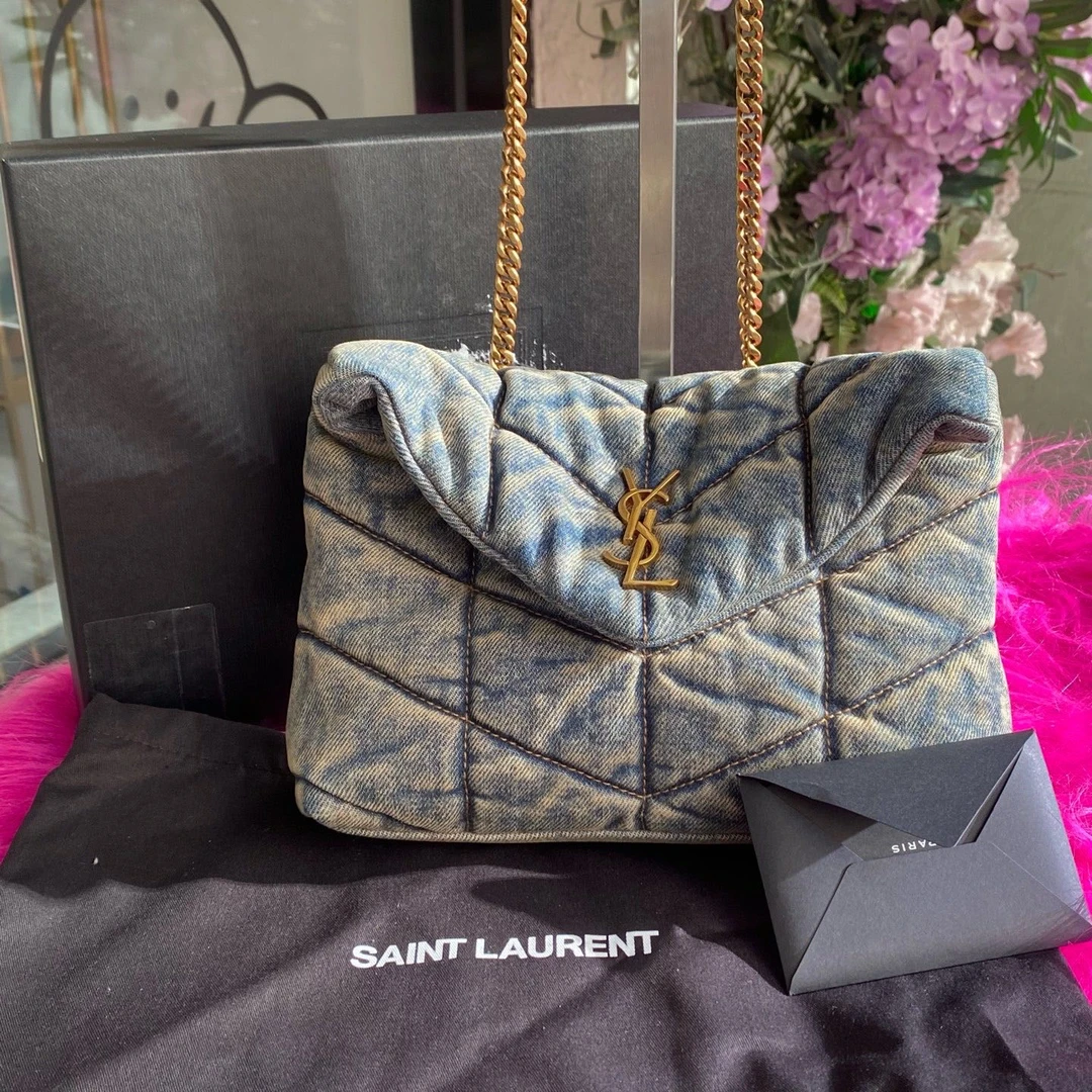 99新 YSL/圣罗兰 牛仔云朵包单肩斜挎包