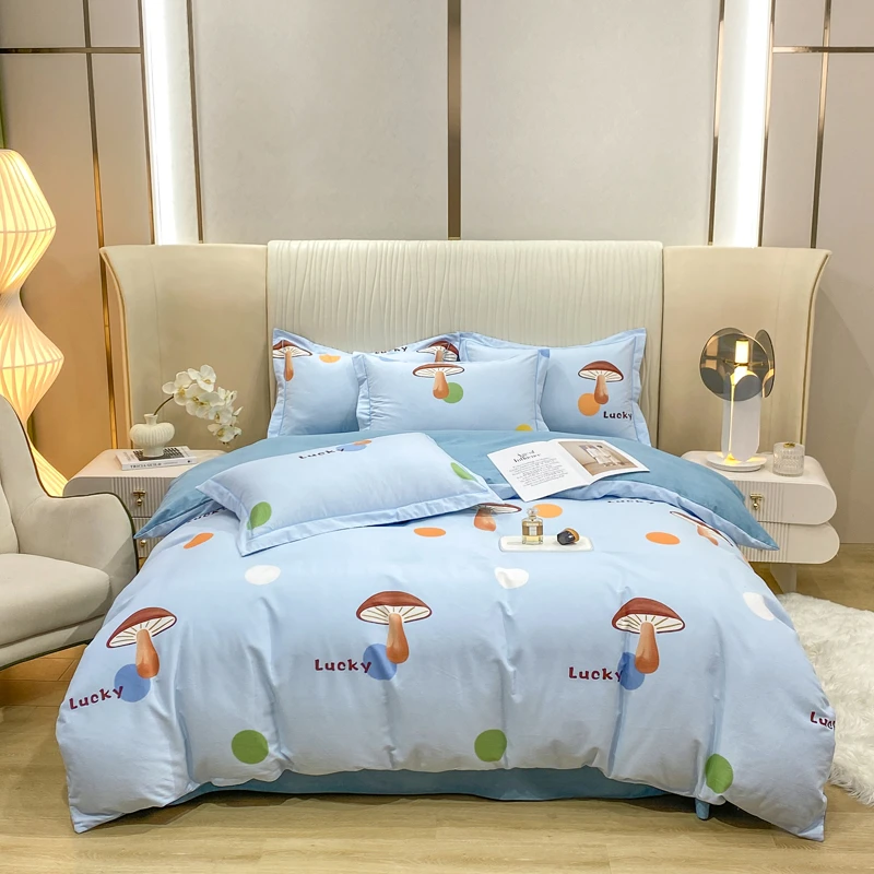 【新款】加厚100%全棉斜纹印花四件套100%纯棉简约床单被套床上用品