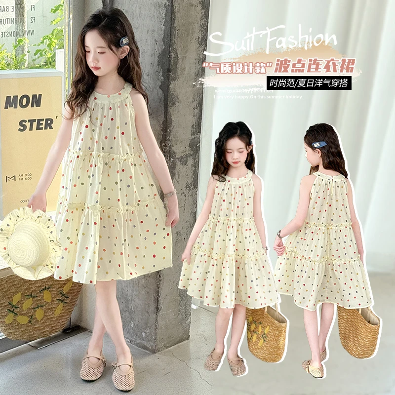 【送帽子】女童连衣裙夏装2025新款儿童假两件背带裙小女孩夏季裙子