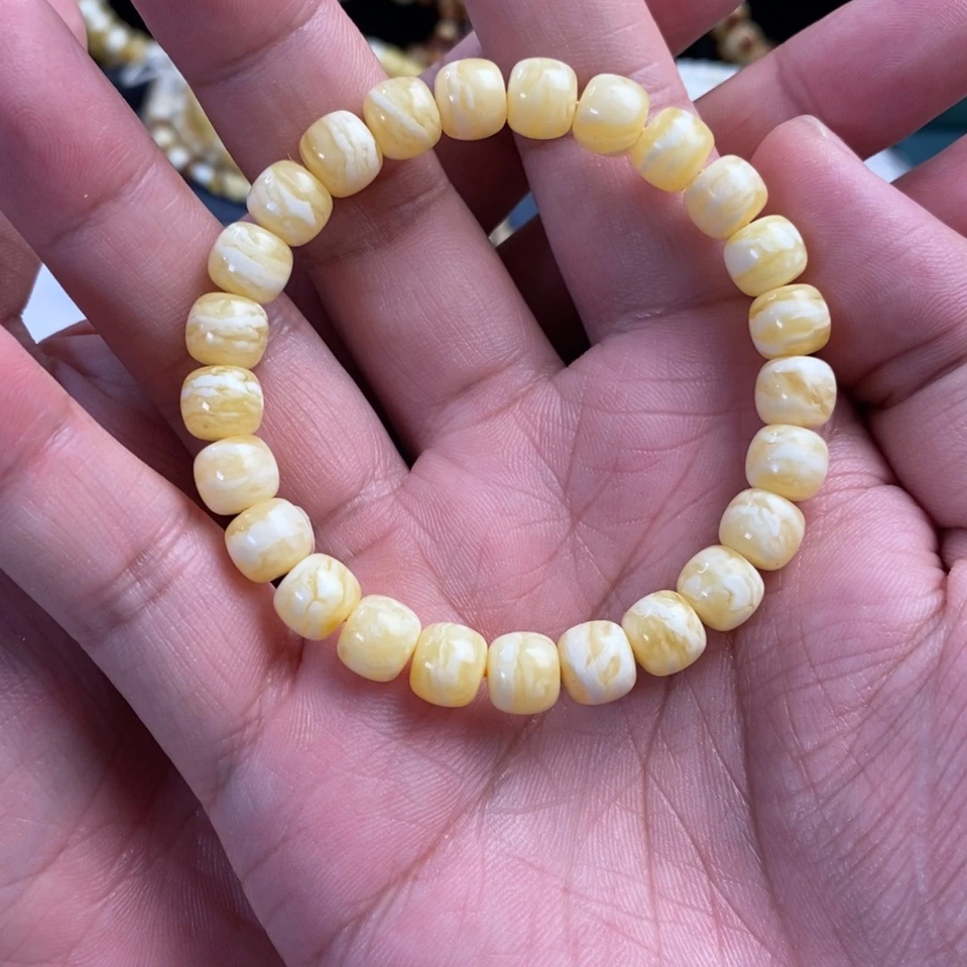 未镶嵌蜜蜡裸石虎皮纹千层雪8.8mm