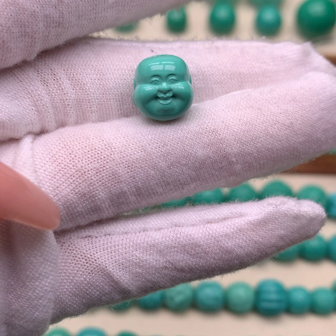 手工精工雕刻弥勒佛头卡10.7