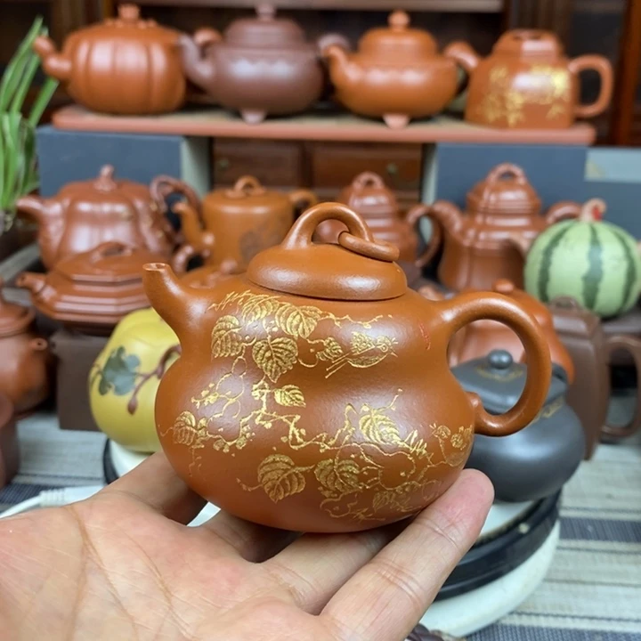 茶壶紫砂葫芦180cc原矿赵庄朱泥特价