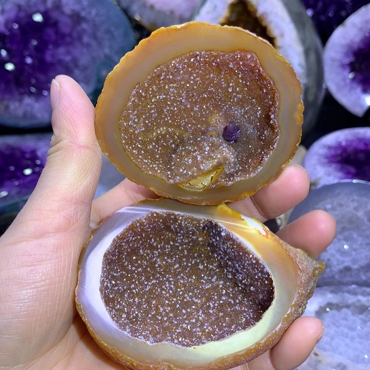 水晶捡漏黄晶盆未镶嵌