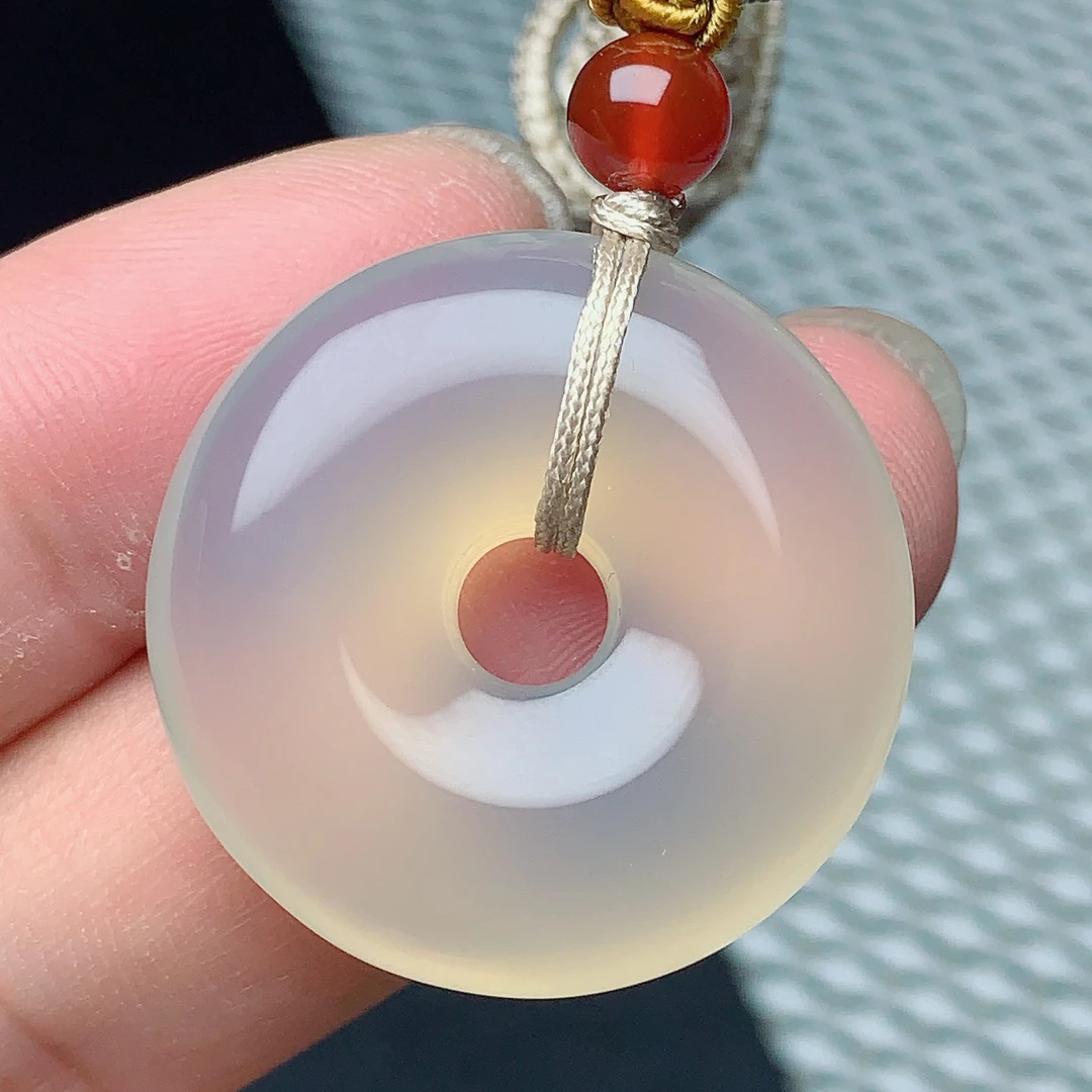 天然玛瑙大平安扣玉石吊坠29.5/8mm