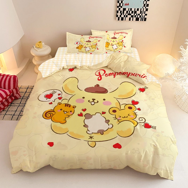 水星高端系列家纺类纯棉布丁狗四件套可爱卡通全棉女生被套学生宿