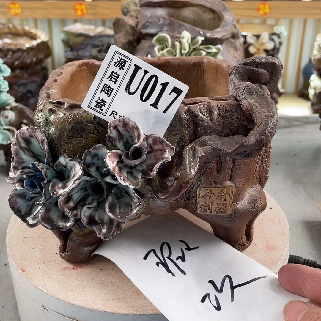 紫砂花盆景德镇陶瓷花盆017