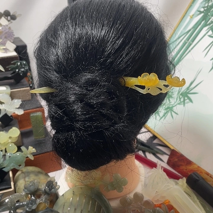 蛇纹石玉合金发饰