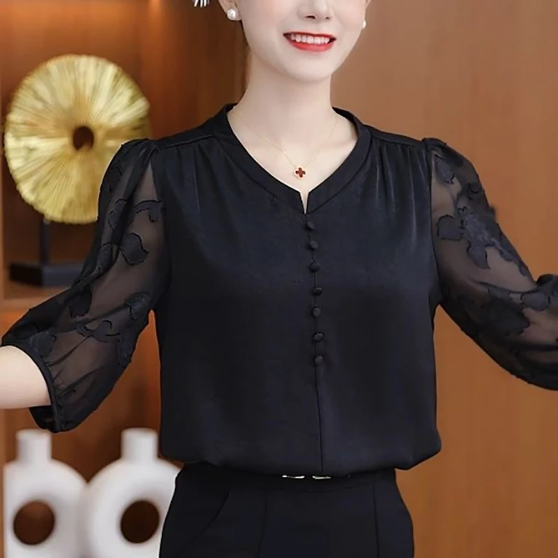 高级感夏季新款气质减龄洋气上衣轻奢风设计感百搭修身显瘦上衣