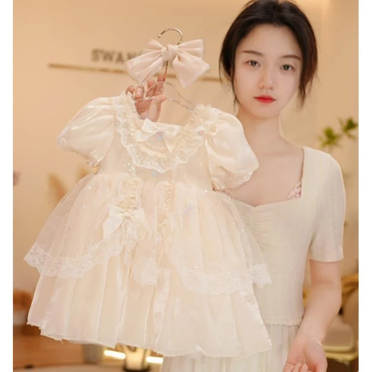 【现货】【Y.d5870】25夏季新款女童气质公主裙女宝蓬蓬纱婚礼主持人