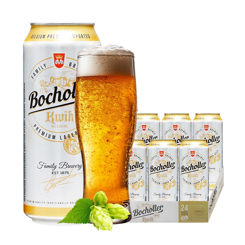 比利时进口波桥特啤酒500ml*24听装罐装整箱拉格黄啤易拉罐