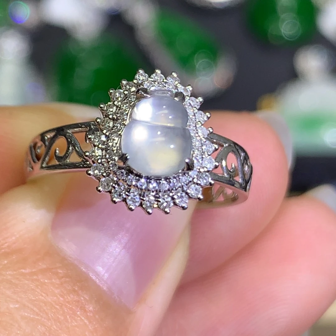 翡翠戒指18K金镶嵌9、