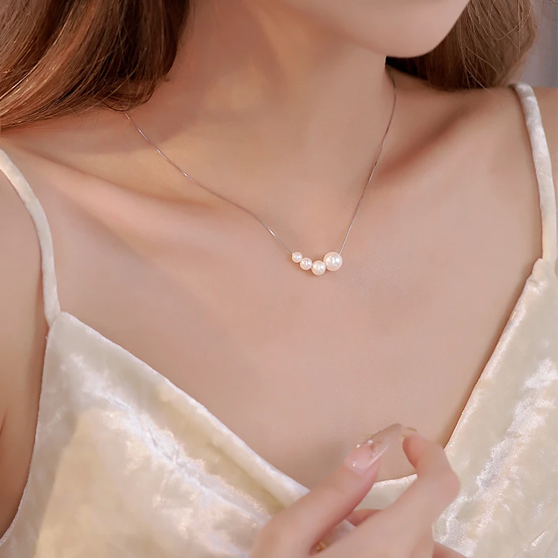 CUOOYINO/初影 坠链均925银 【落珠成诗】精致法式项链女百搭锁骨链