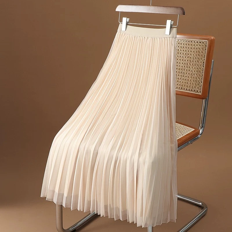 【半身裙】夏季百搭高腰显瘦半身裙夏季中长款百褶裙春夏气质A字裙