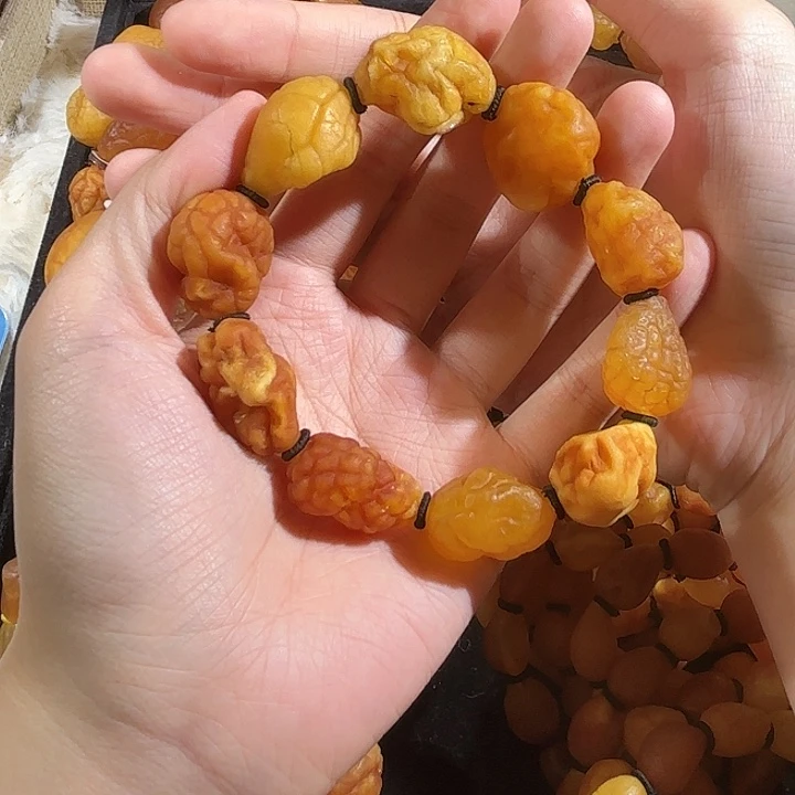 琥珀未镶嵌手链蜜蜡海漂串
