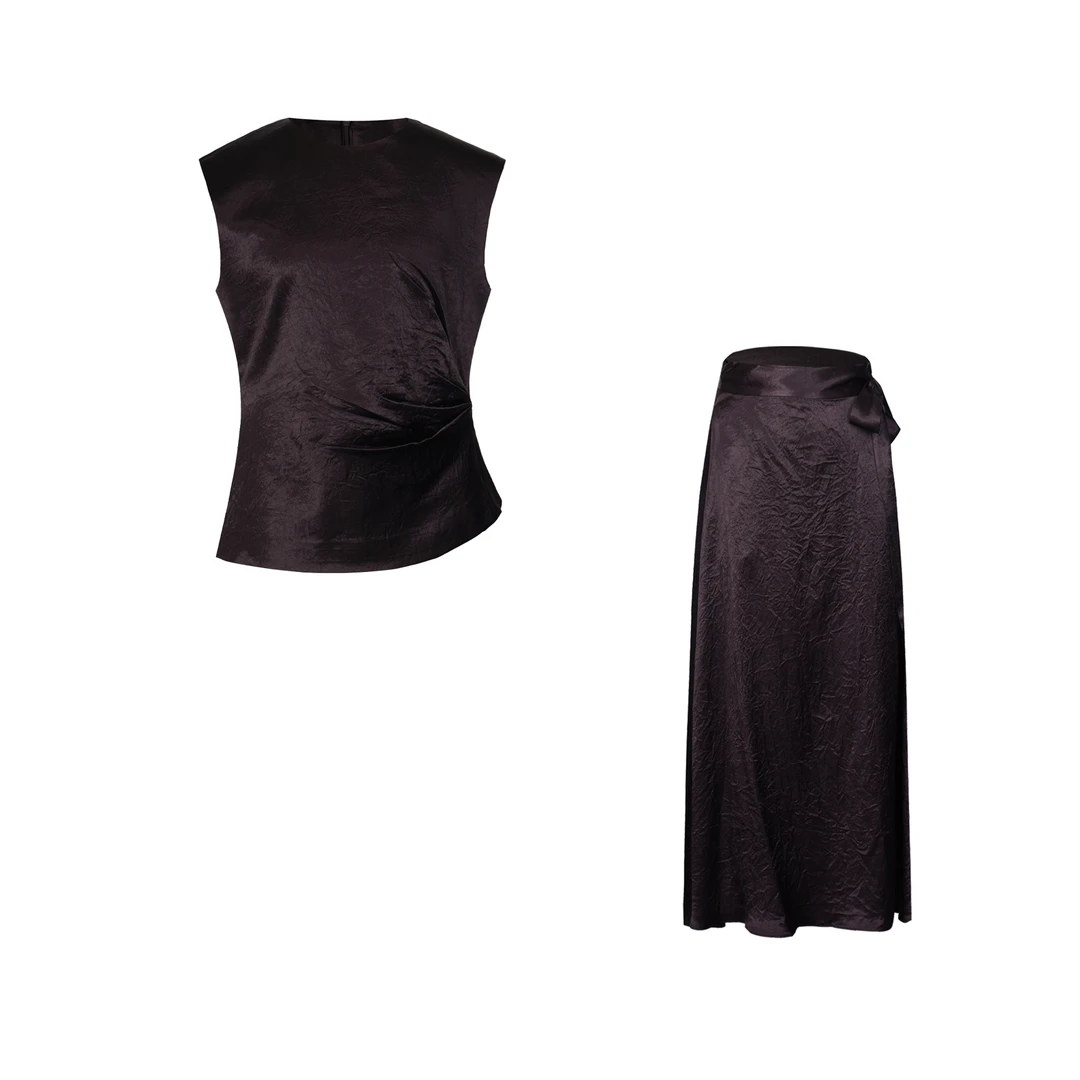 【彤姐原创】气质休闲风时尚上衣+半裙套装LZD25141黑色