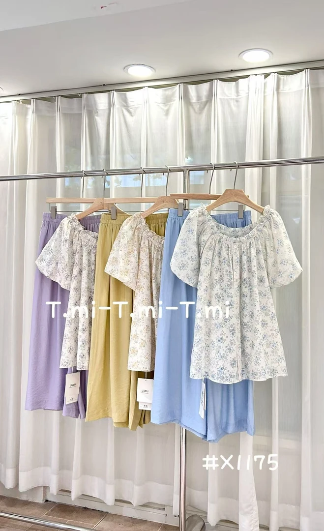 【小羽家】韩版宽松碎花套装温柔甜美夏季两件套