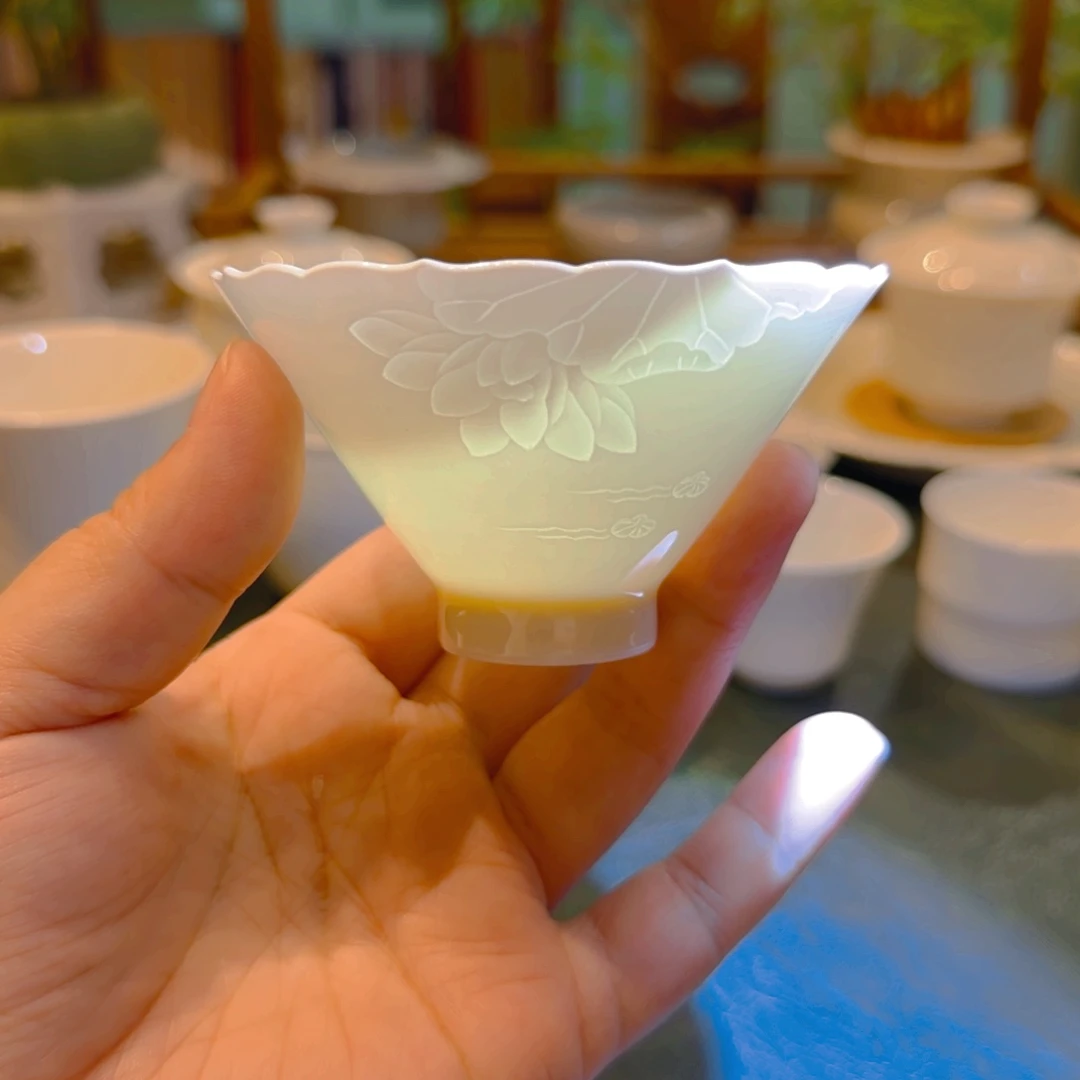 微澜定瓷 高足斗笠 100cc