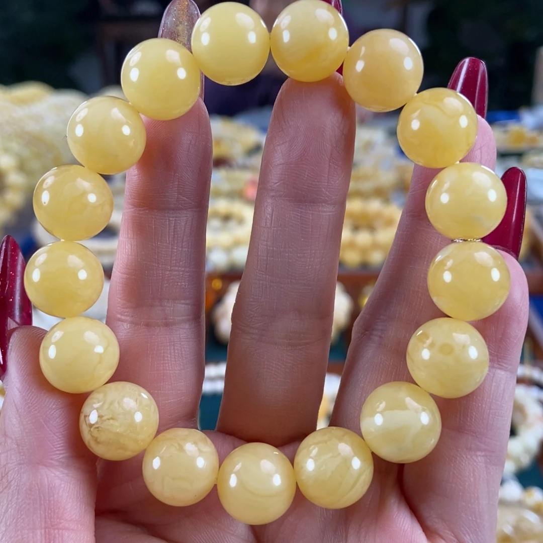 琥珀未镶嵌珠宝奇石12圆珠19.75