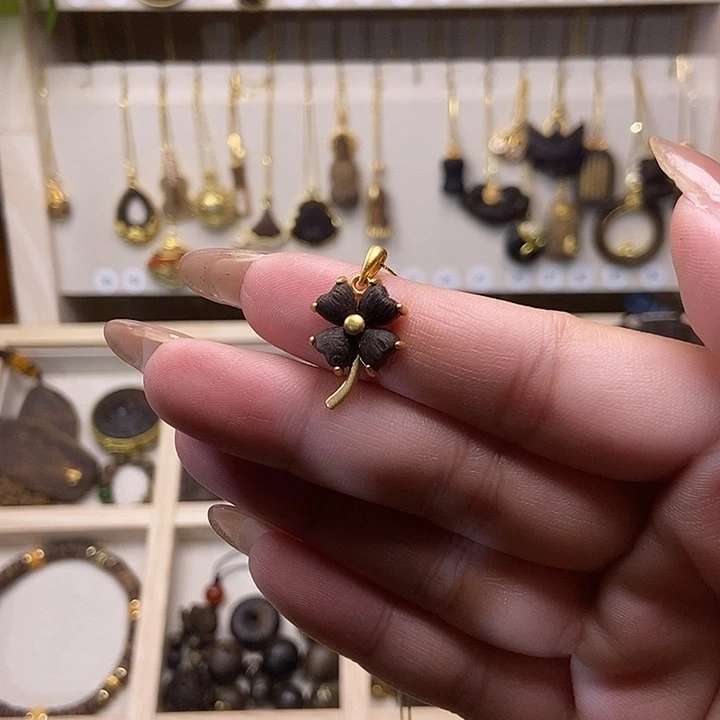 木质吊坠925银R***…单独花花