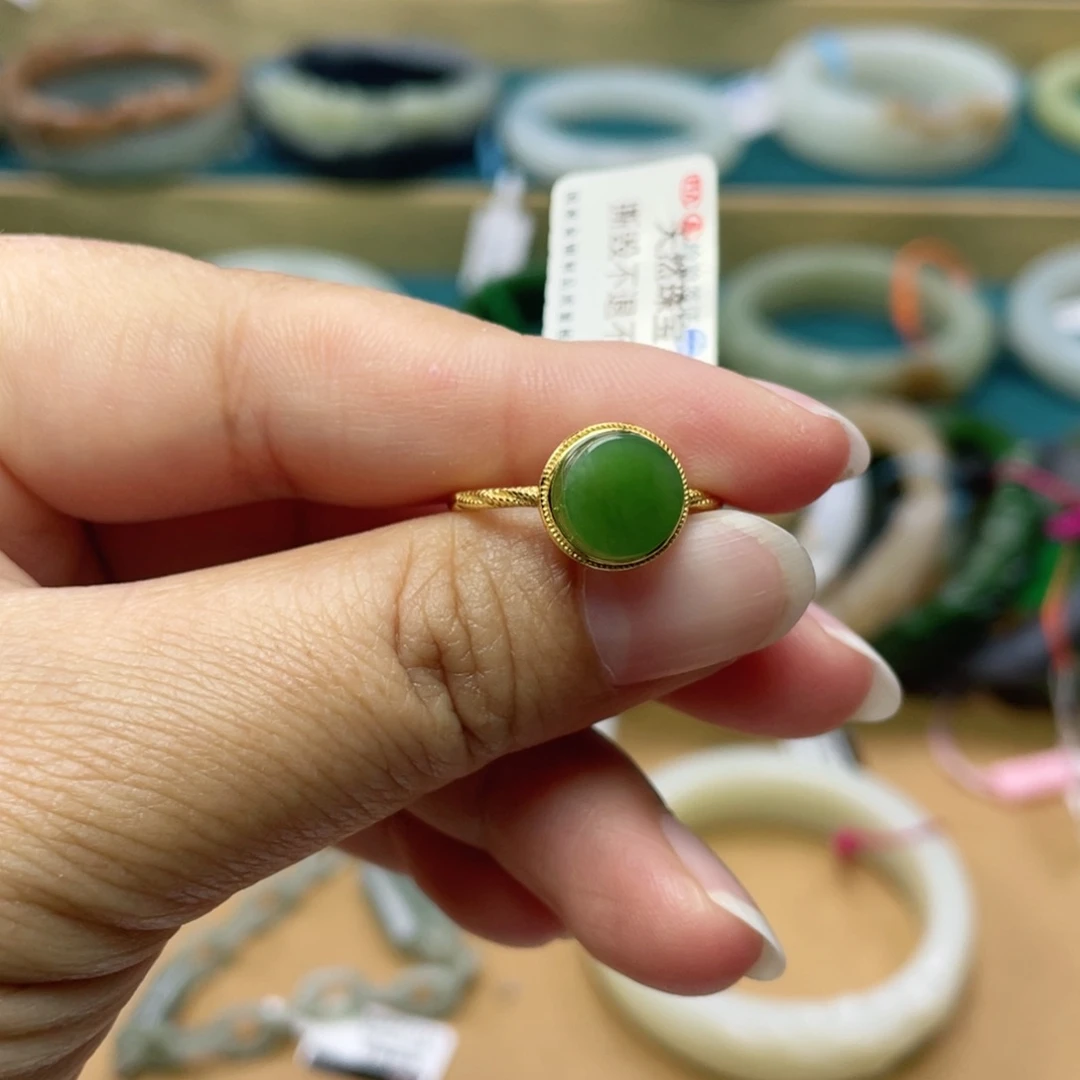 银S925镶嵌戒指和田玉