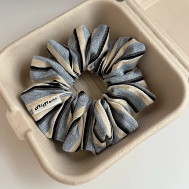 韩国进口条纹大肠圈撞色发圈ins同款小众设计韩国大肠圈发圈头绳