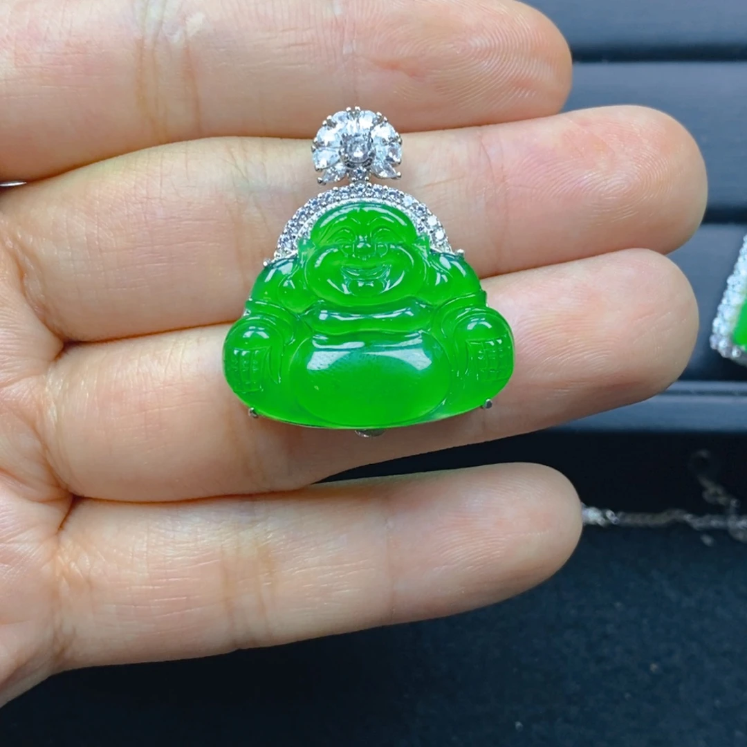 翡翠银S925镶嵌颈饰