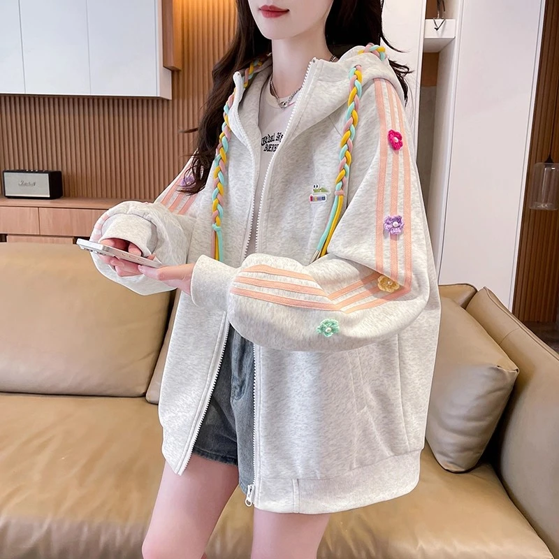 初秋外套女2025新款春秋学生韩系学院风撞色条纹棒球服夹克上衣潮