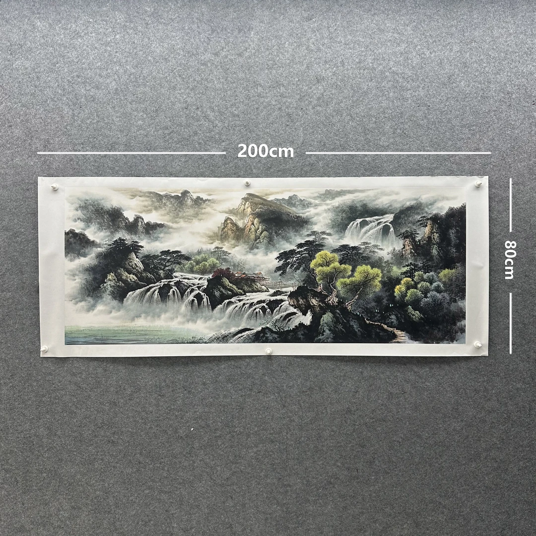 【山水画】张恒禄200*80cm手绘礼盒作品（37）