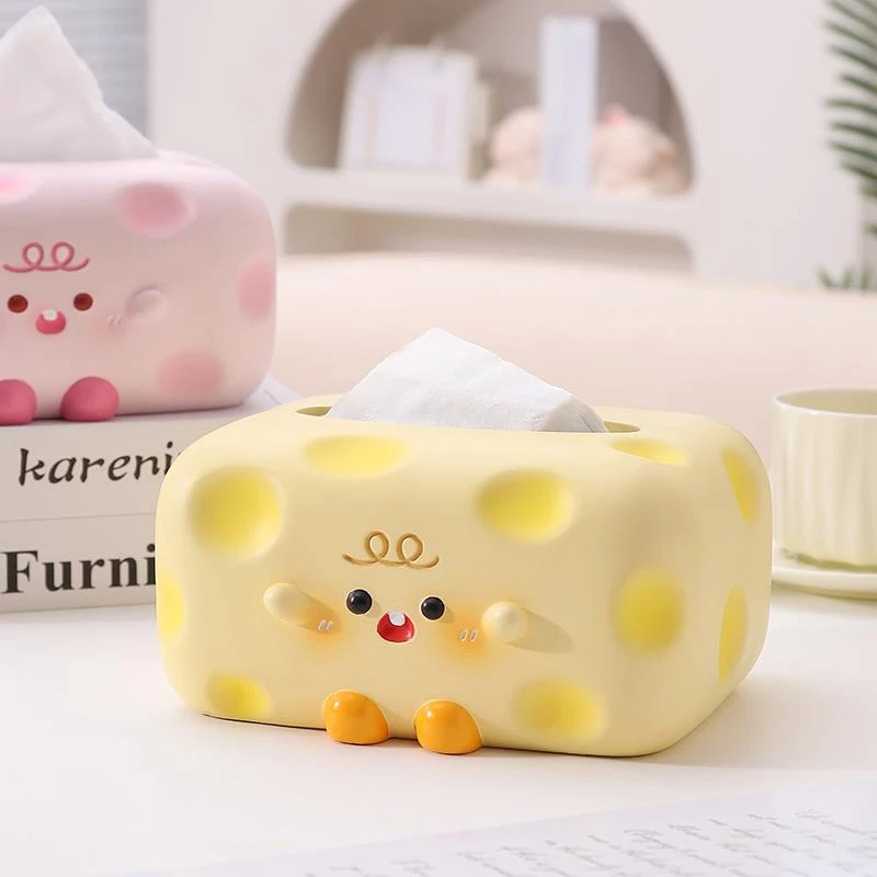 创意奶酪宝宝纸巾盒纸抽盒客厅家用轻奢感餐桌茶几摆件抽纸盒
