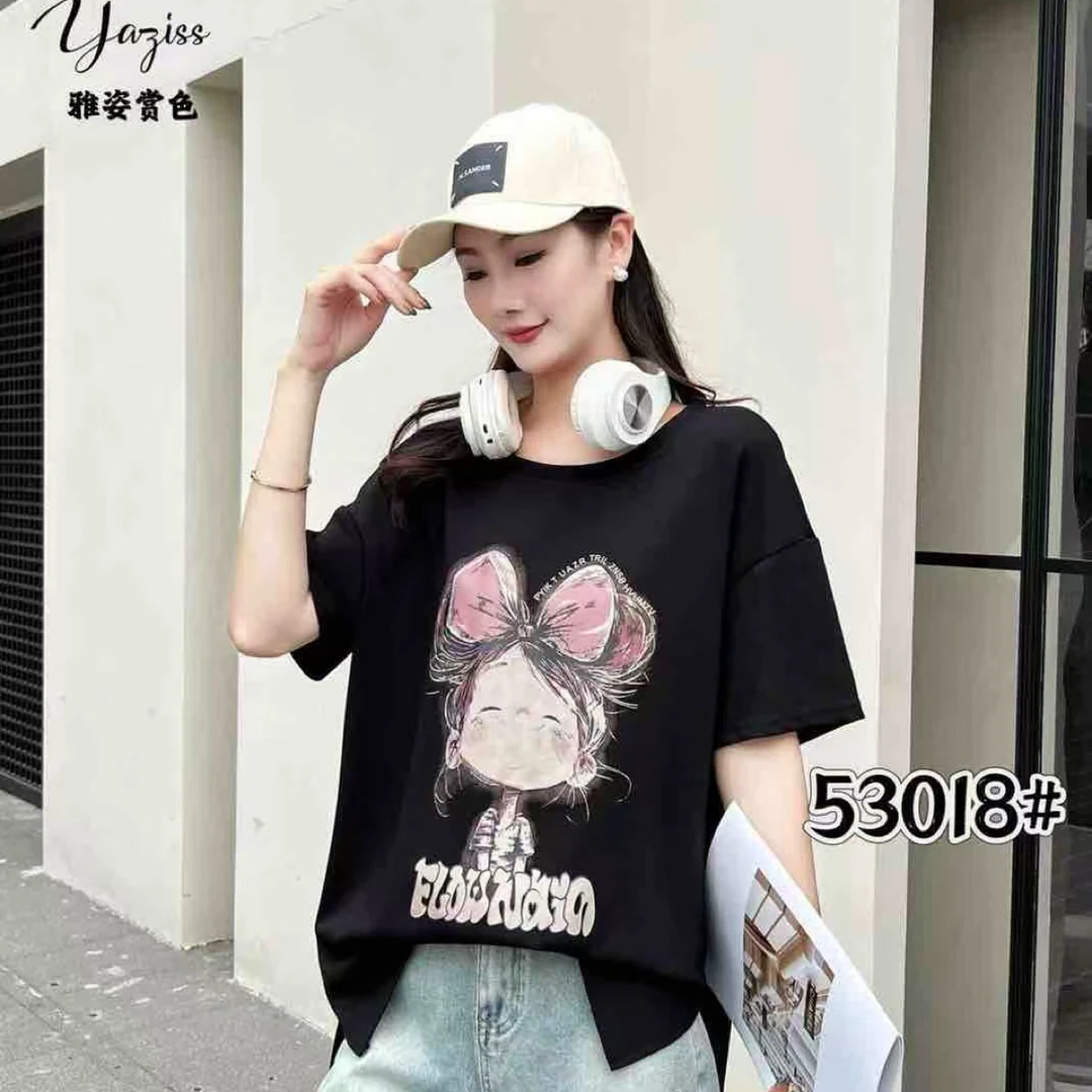 雅姿赏色53018 高品质面料夏款大码女装上衣