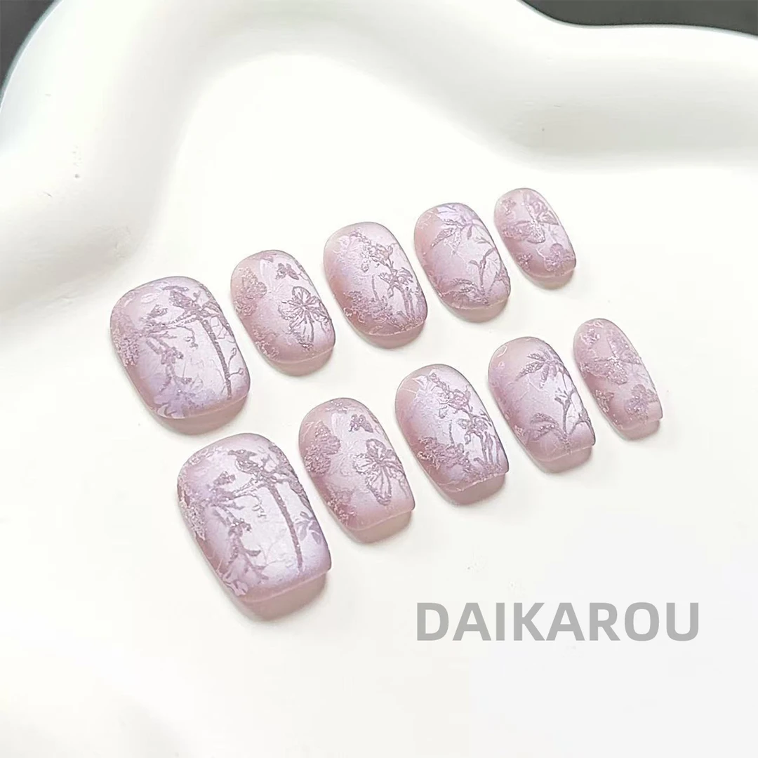 兰梦悠悠 黛卡柔 预售 哇擦么 新甲型 此度 新短椭手工穿戴甲10片