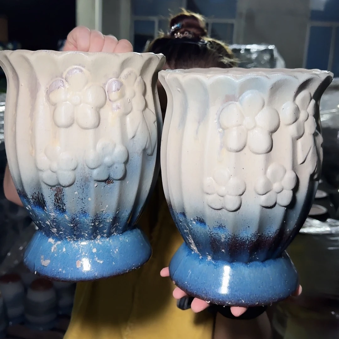 紫砂花盆高24口18