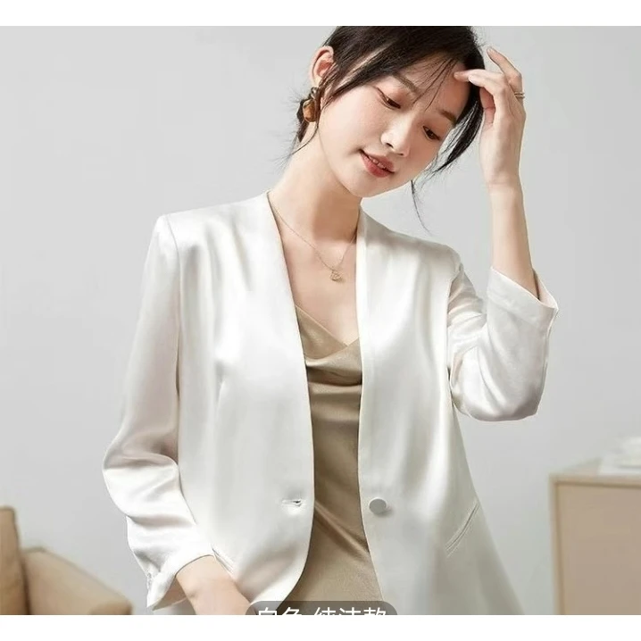 “鎏金溢彩”缎面法式小西服！高级感设计感时尚防晒西装外套！3003