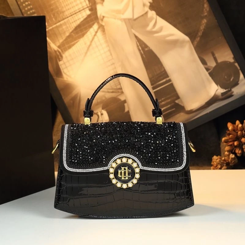 时尚潮流拉链暗袋手提款单肩包潮流气质肩包水桶包托特包