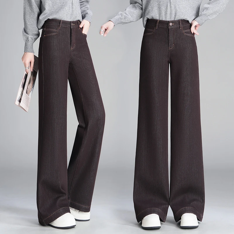 直筒裤宽松秋冬春秋喇叭裤加绒2025新款洋气休闲气质中年女士裤