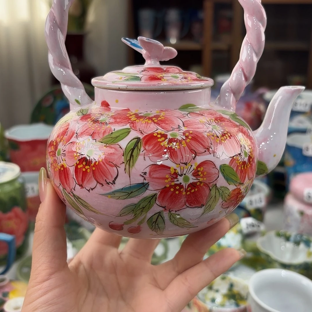 瓷片景德镇手绘高温釉下彩陶瓷茶具