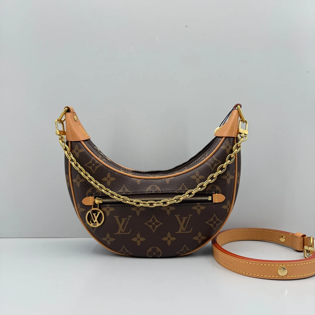 95新 LouisVuitton/路易威登 优选/Loop老花豌豆包纯芯片/23×13×6