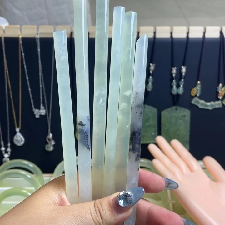 天然岫玉发簪不同款式随机发货