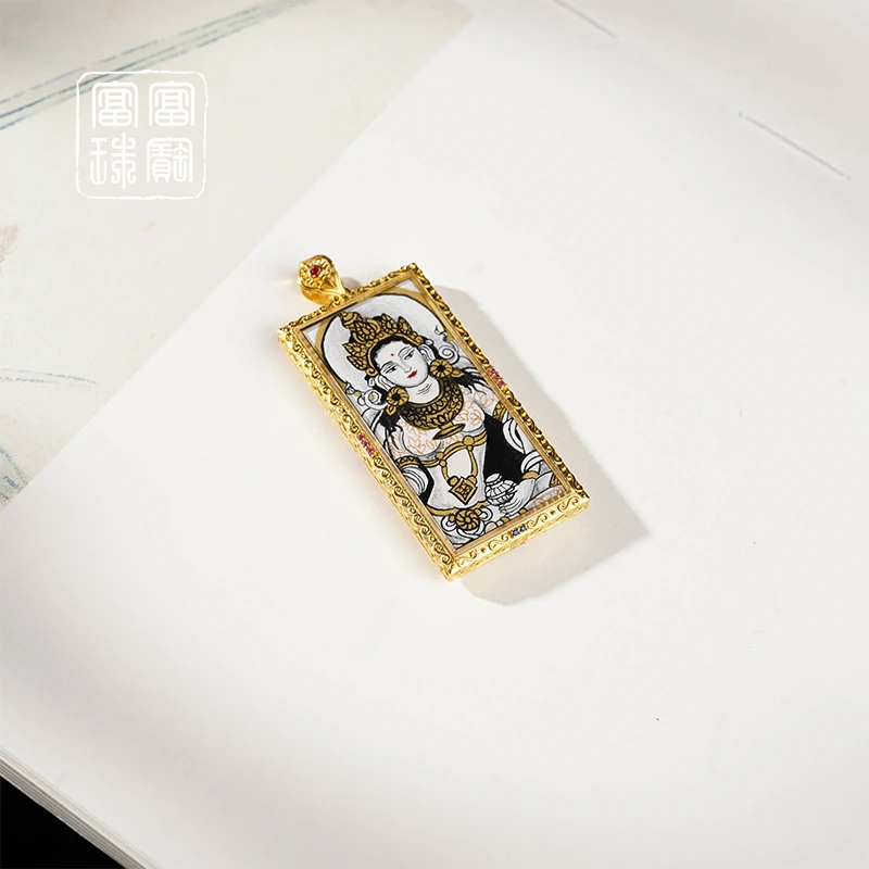 【祐好】富富珠宝 18K金时尚气质吊坠 赠绳（天然珠宝多样性发）