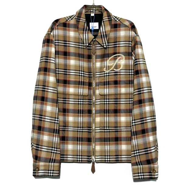 未使用 BURBERRY/博柏利 48码 刺绣logo格纹外套 0835