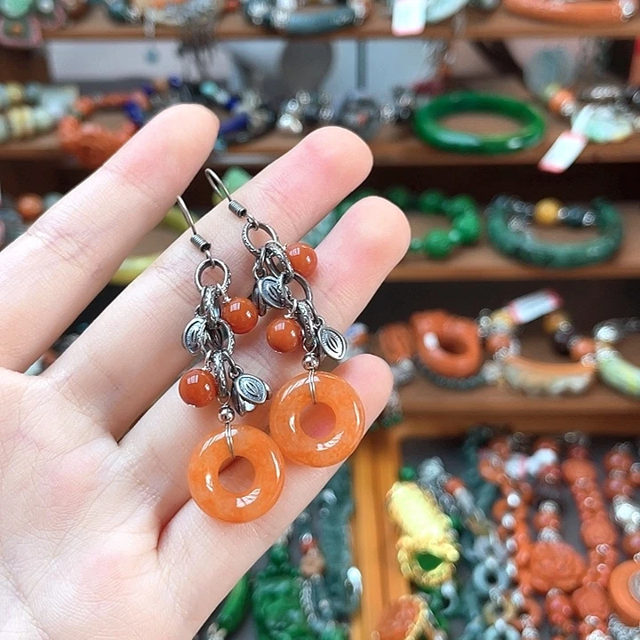 翡翠未镶嵌耳饰饰品