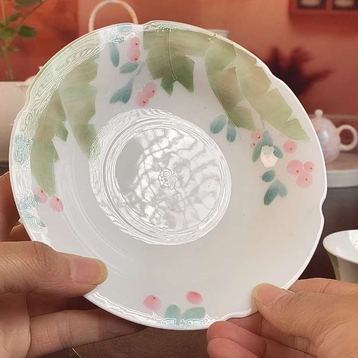 芭蕉壶承手绘高温釉下