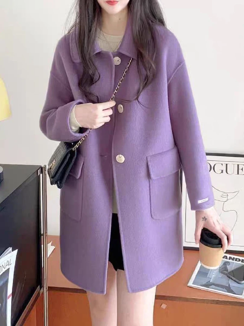 【琳大小姐专属】233新款双面羊毛大衣洋气韩版减龄休闲毛呢外套