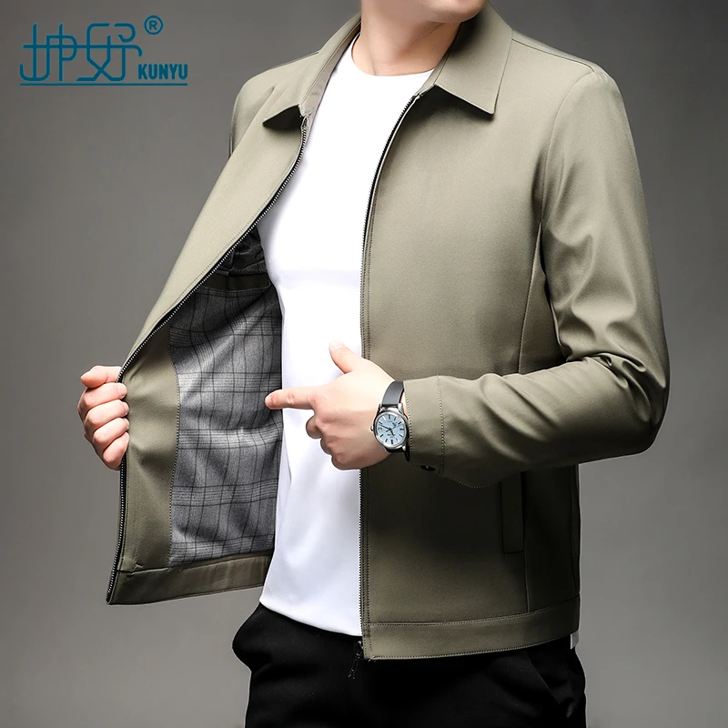 坤妤优选商务男装翻领夹克成熟男士高品质商务休闲外套精品爸爸装