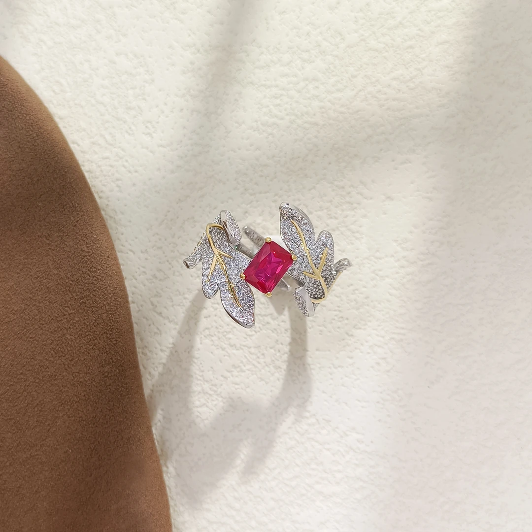 铜合金合成锆石戒指 WHLM-000444 【华彩】 戒指轻奢精致欧美