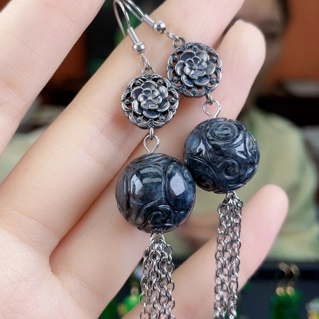 翡翠未镶嵌耳饰饰品