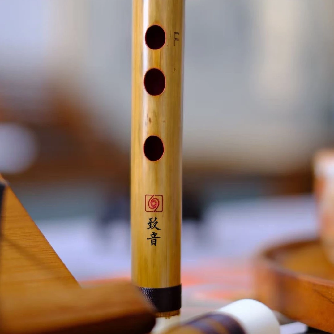 【彥選笛】致音笛 专业演奏苦竹笛 天然老料不去皮 万强作 专利产品