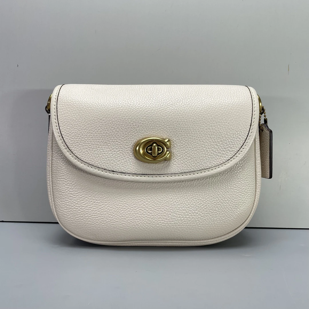 95新 COACH/蔻驰 小林/willow白色马鞍包21*18*7cmB050303