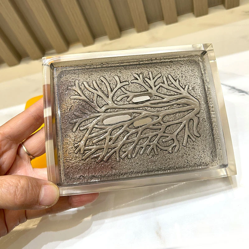 北欧ins轻奢香皂盘皂盒双层沥水香皂碟托卫生间树脂高透肥皂盒