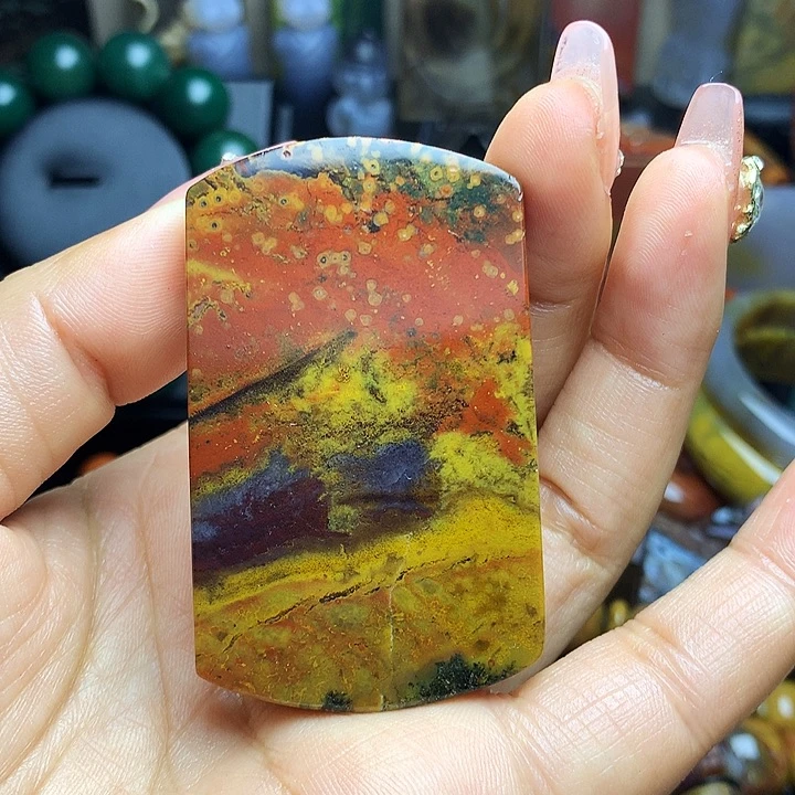 硅化玉未镶嵌吊坠(不含链)无事牌